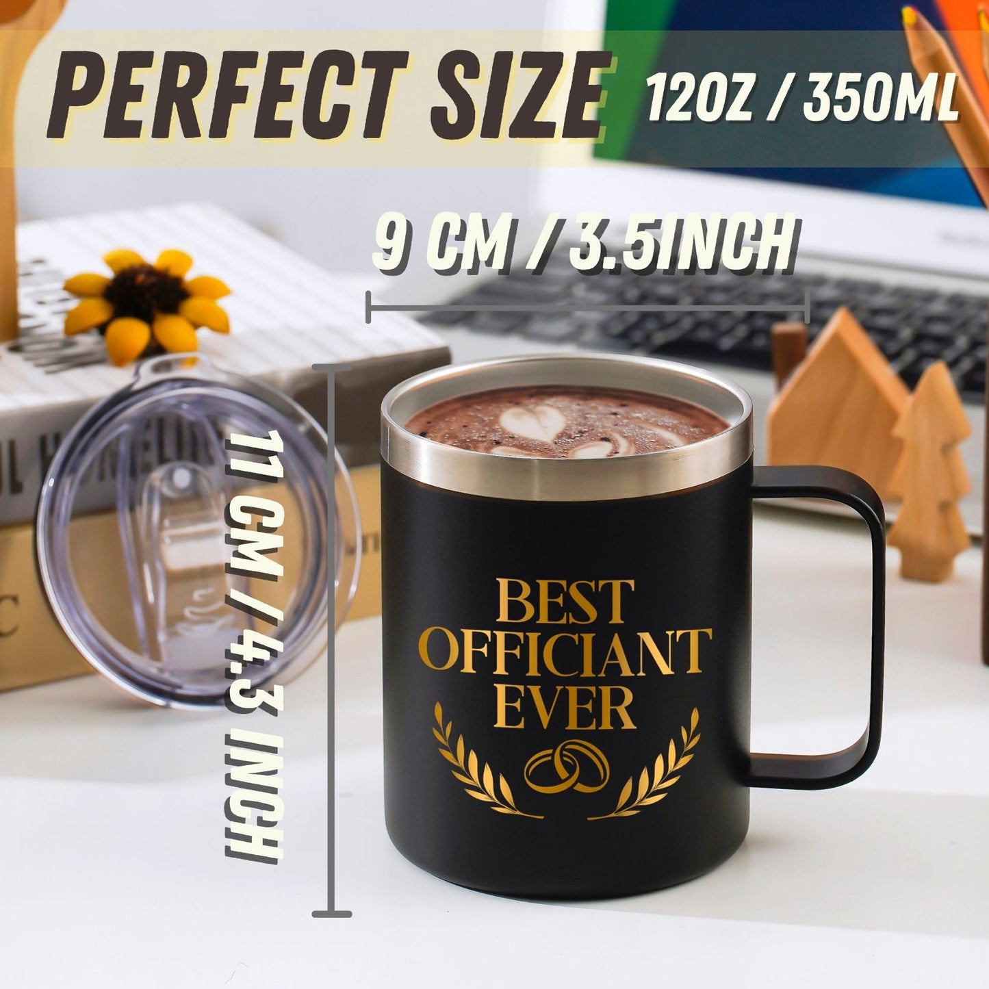 Onebttl Officiant Gifts for Men Women, Wedding Officiant Gift for from Bride and Groom, 12oz/350ml Coffee Mug with Lid