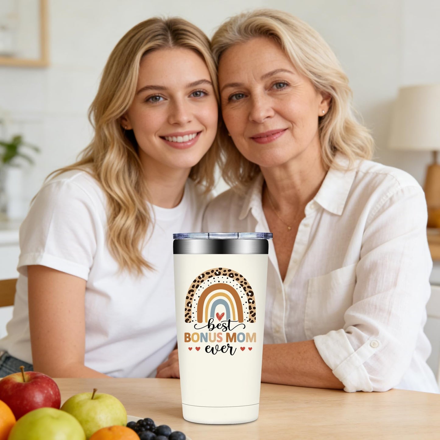 SpenMeta Bonus Mom Mothers Day Gifts - Birthday, Christmas Gift for Stepmom - 20oz Best Bonus Mom Ever Tumbler Cup
