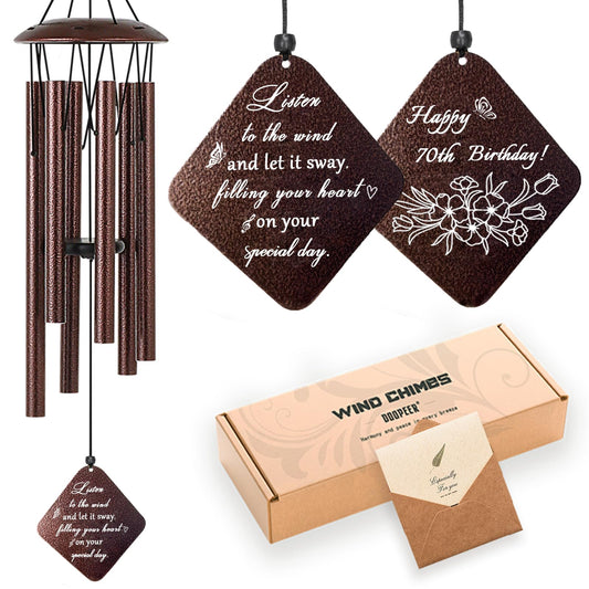 70th Birthday Gifts for Women, 32” Wind Chimes 70 Year Old Birthday Gifts for Mom Grandma Wife