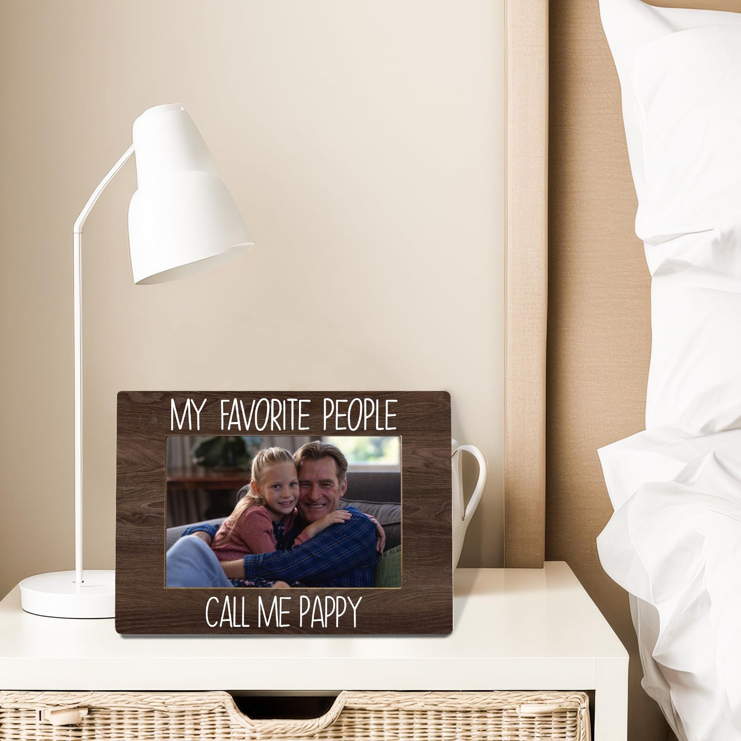 My Favorite People Call Me Pappy Picture Frame, Pappy Grandpa Gifts for Father's Day, Best Grandpa Gifts Photo Frame 4X6, Grandfather Wooden Photo Picture Frames for Desk Tabletop Decor