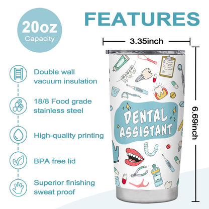 Dental Assistant Appreciation Gifts for Women,Dental Assistant Week Gifts,Travel Coffee Tumbler Mug Cup 20oz