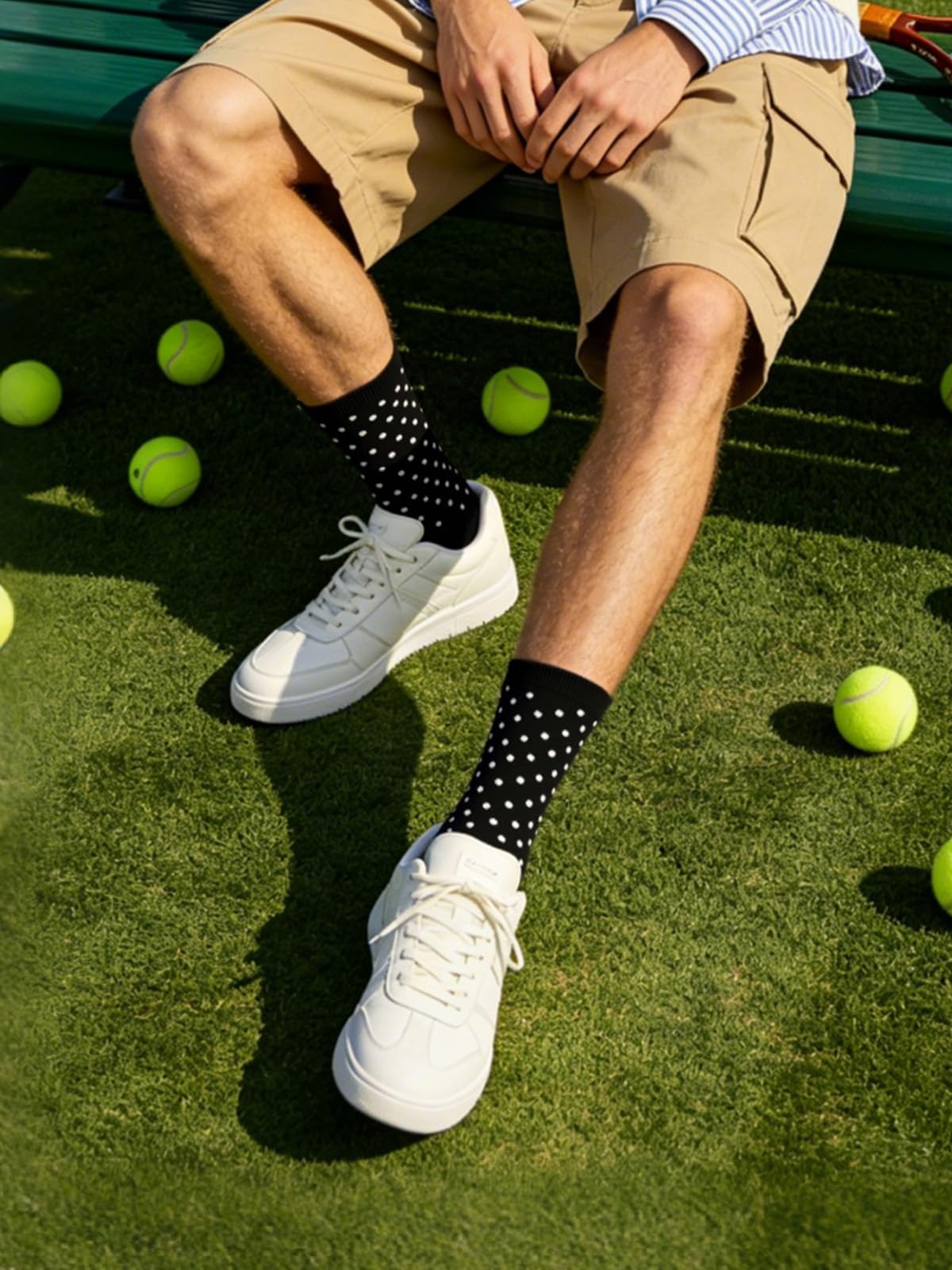 Socks For Men Groomsmen Gifts For Men Dot Christmas Dress Socks Wedding 9-13 100% cotton Casual Crew Socks