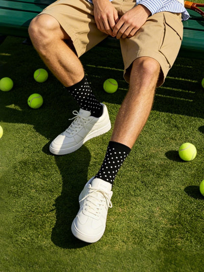 Socks For Men Groomsmen Gifts For Men Dot Christmas Dress Socks Wedding 9-13 100% cotton Casual Crew Socks