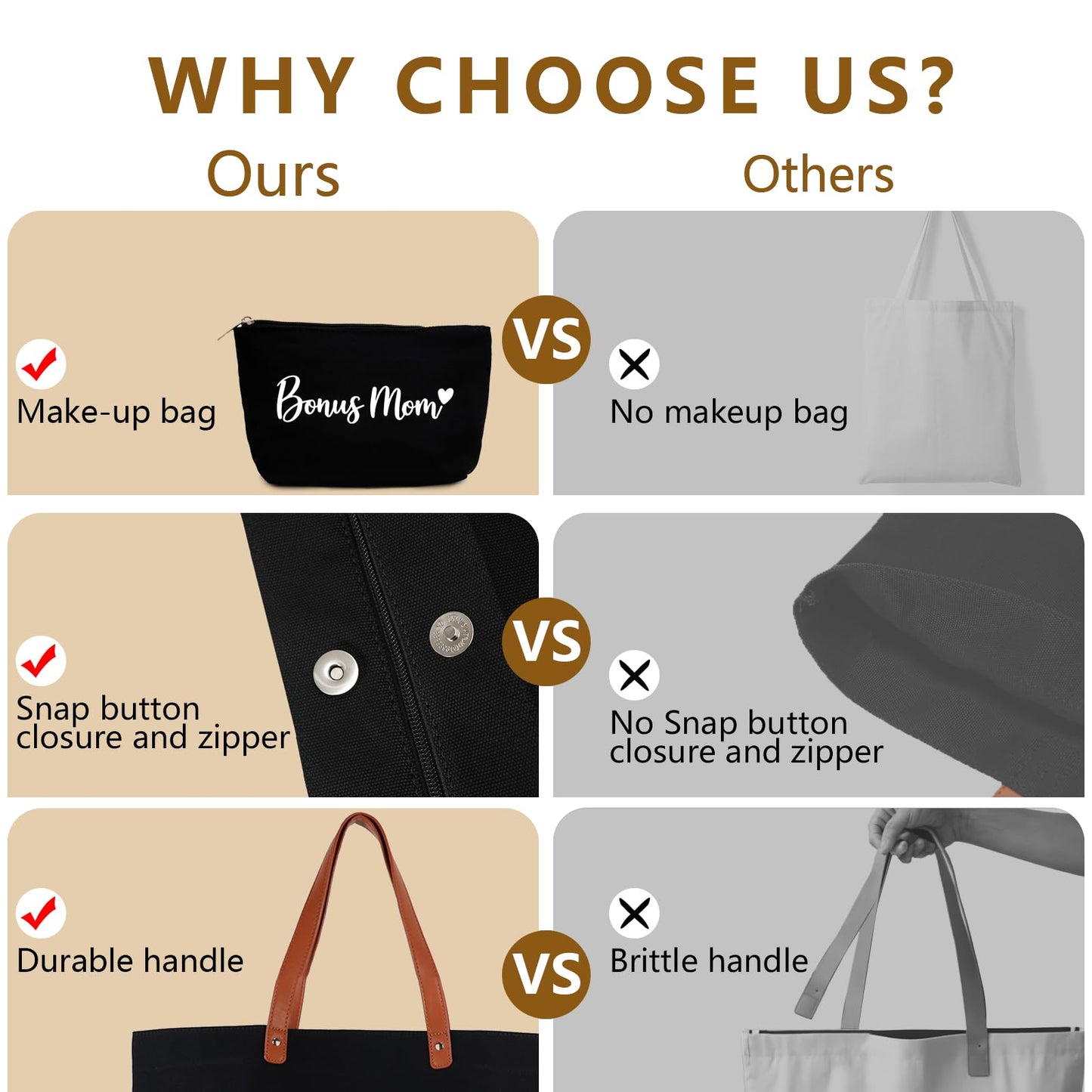 Lamyba New Mom Gifts, Mama Bag Tote with Makeup Bag, Cool Gifts for Mom to be/Expecting Mom