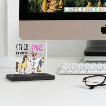 Funny Paramedic Gifts for Women, Her, Fun Paramedic Desk Decor, Gag Humorous Paramedic Appreciation Thank You Gifts Decorative Signs Plaques WAB44