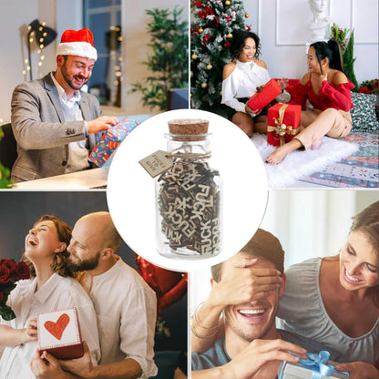 F uck to Give Jar(5oz),Funny Decorative Jars for Gift,Cute F uck Wooden Cutout Letter Piece And Glass Bottle,Gag Gift for Friends Birthday,Valentines Day,Christmas,Bad Mood Vent Gag Bottle Jar