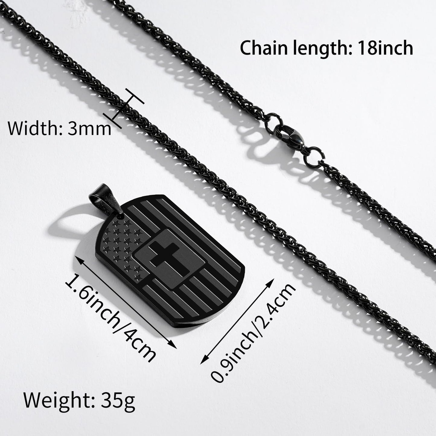 Zocomi To My Son Dad Brother Husband Grandson Grandpa Boyfriend Man Dog Tag Cross Necklace Christian American Flag Birthday Graduation Gifts Jewelry for Men Boys