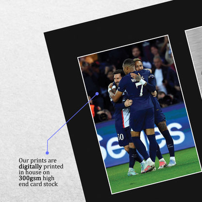 HWC Trading Lionel Messi, Neymar Jr & Kylian Mbappe Paris Blue and Reds Gifts Printed Signed Autograph Picture for Football Fans and Supporters - US Letter Size
