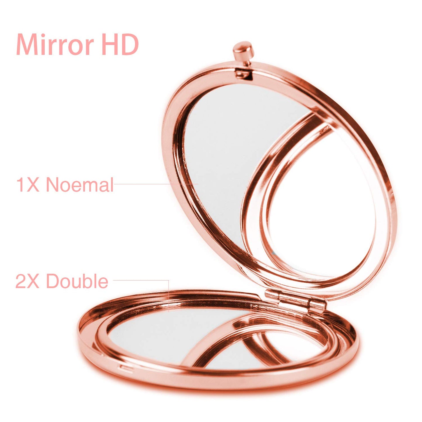 Compact Mirror Rose Gold Makeup Mirror Folding Mini Pocket Mirror Portable Hand Mirror Double-Sided 2 x 1x Magnification for Woman Girls (A-Eiffel Tower)