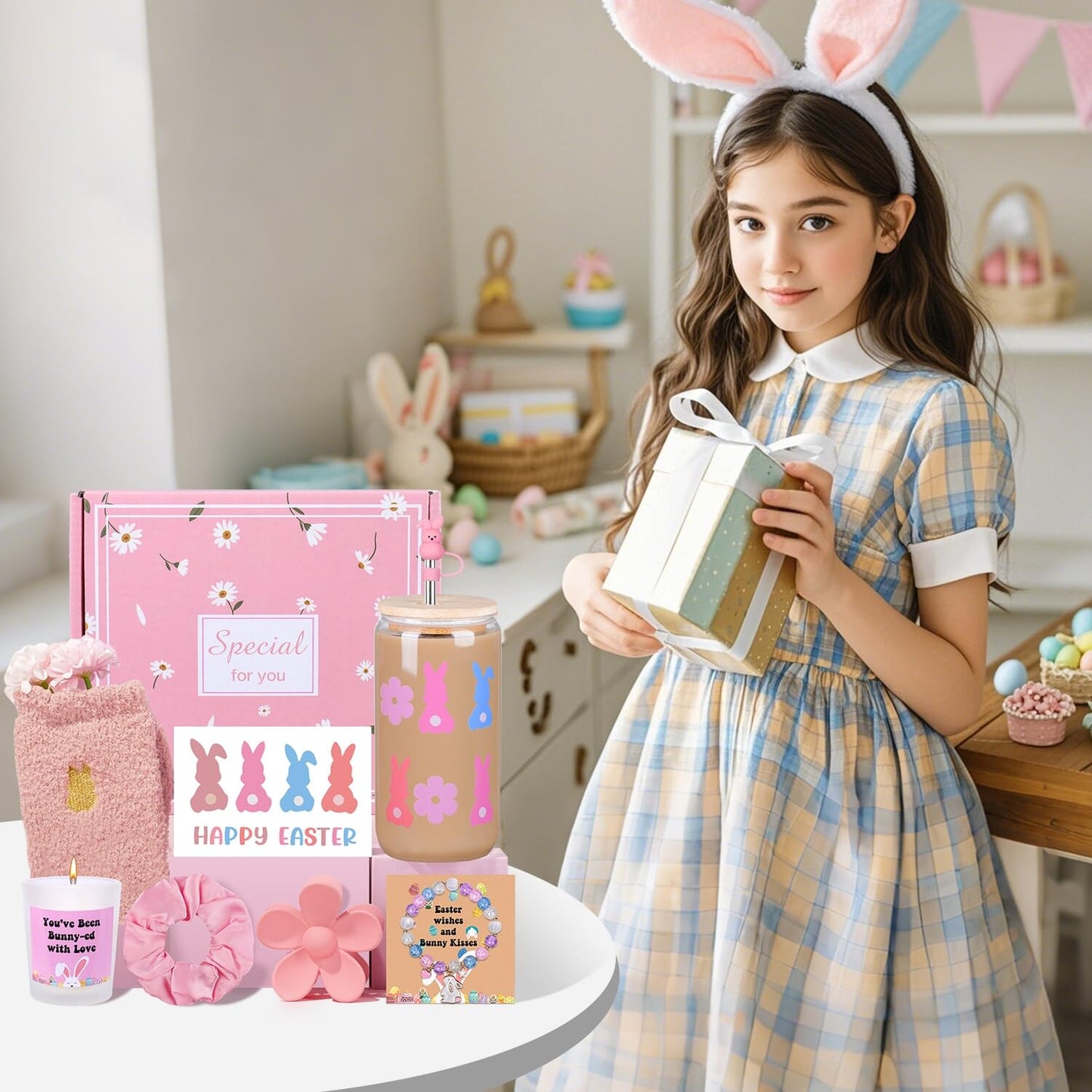 Mother Day Gift for Mom, Easter Gifts for Teens Girls, Women, Easter Basket Stuffers for Teen Girls, Easter's Basket Idea for Teens, Bunny Gift for Girl,Easter's Baskets Essentials for Adults