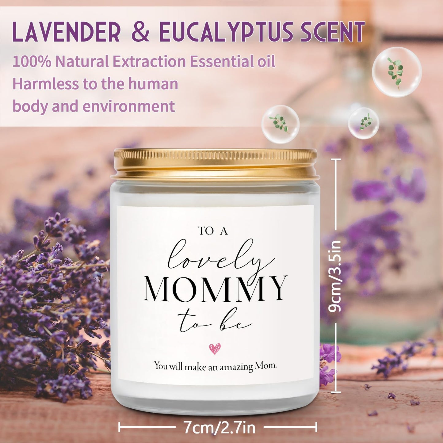 Mom to Be Mothers Day Gift, First Mothers Day Gifts for New Mom, Pregnancy Gifts for Expecting Moms - Lavender Scented Candle, Mommy to be Gift
