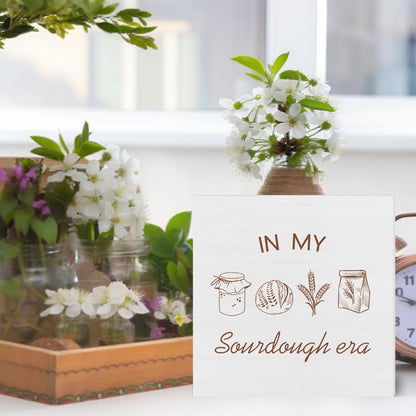 Funny Sourdough Gifts for Baking Lovers, In My Sourdough Era Kitchen Wooden Box Sign Decor, Baking Gifts for Bakers Women Men