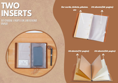 InnoBeta Wine gifts Leather Journal Notebook with Pen, for Wine Lovers, Men, Women on Birthday, Refillable Sketchbook, Travel Diary, Lined Planner, 7x5 Inches, Brown