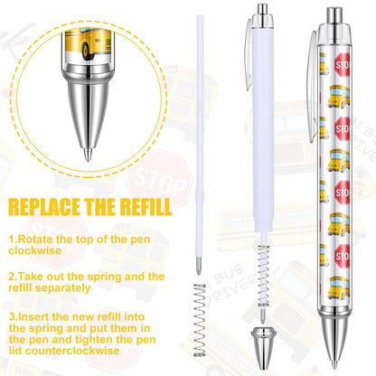 24 Pcs End of Year School Bus Driver Appreciation Gifts Pens Bulk Bus Driver Essentials Thank You Party Favors Ballpoint Pens Gift for Men Adults Birthday Retirement Accessories Party Supplies