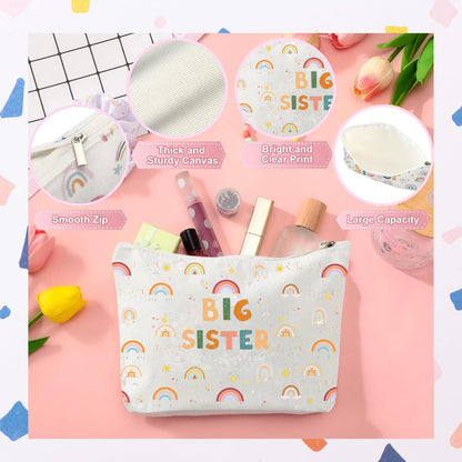 3PCS Big Sister Gifts for Girls, Big Sister Tote Bag, Pen Bag, Bracelet for Announcement Gift Set Sibling Keepsake