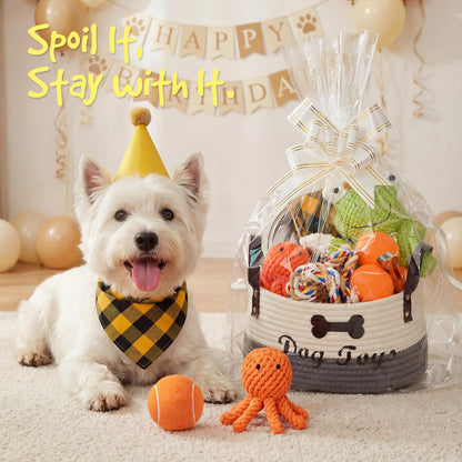 14Pcs New Puppy Gift Basket, Complete Premium Welcome Puppy Starter Kit and Dog Gift Basket with Dog Toys Bundle, Pet Essentials for New Owners, Perfect Dog Birthday Set for Small to Medium Breeds