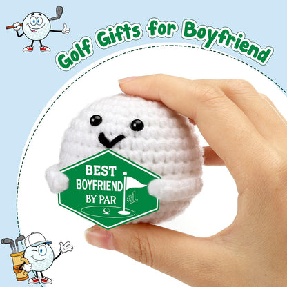Gifts for Boyfriend Fathers Day - Funny Father's Day Birthday Anniversary Christmas Crochet Golf Ball Accessories for Boyfriend Bf Him Man Fiance Long Distance Graduation Sweetest Gift