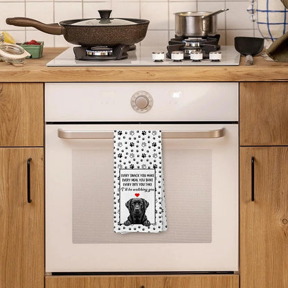 Funny Black Labrador Retriever Kitchen Towels, Black Lab Gifts, Gifts for Labrador Dog Lovers Dish Tea Towels for Kitchen Decor, Every Meal You Make Towel, 16x24 Inches