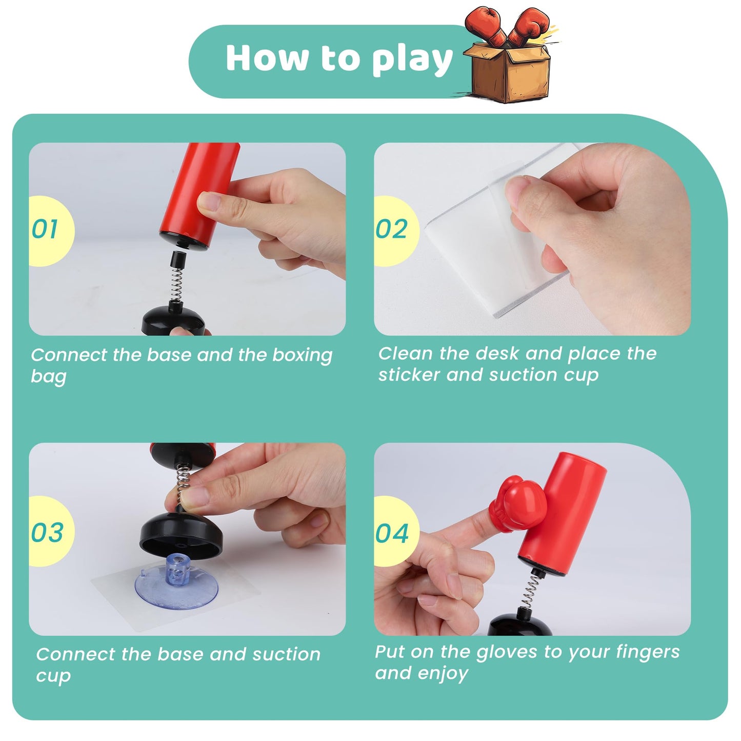 Mini Boxing Bag Set with 1 Punching Bag and 2 Gloves, Desktop Boxing Stress Relief Gift for Adult Cool Mini Stuff Desk Decoration