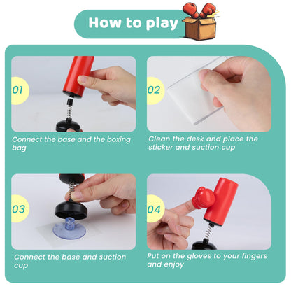 Mini Boxing Bag Set with 1 Punching Bag and 2 Gloves, Desktop Boxing Stress Relief Gift for Adult Cool Mini Stuff Desk Decoration