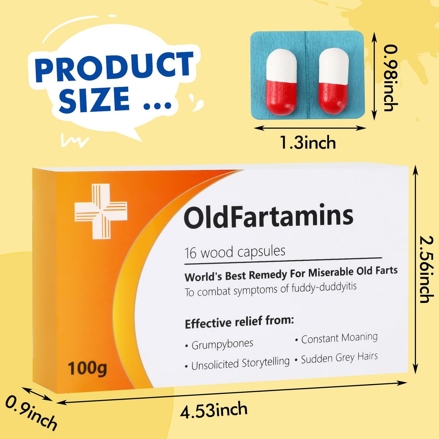 Funny Prank Pill Box, 50th 60th 70th Birthday Gifts for Him, Funny Birthday Gifts for Men, Novelty Joke Gifts for Father, Gag Pill Gifts for Men, Dad Gift (OldFartamins)