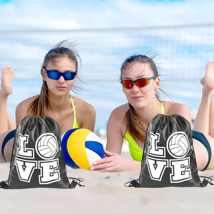 Shappy 20 Pcs Drawstring Bags Bulk Volleyball Cinch Backpack Sport Gifts Bags for Teen Girls, Men Women, 13 x 17 Inch