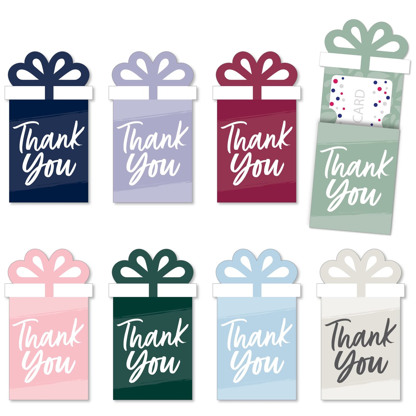 Big Dot of Happiness Assorted Elegantly Simple - Guest Party Favors Money and Gift Card Sleeves - Nifty Gifty Card Holders - Set of 8