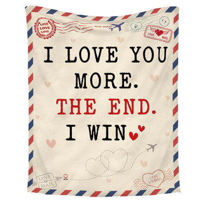 WRAPIX Anniversary Couple Gifts for Men Women - I Love You More Soft Fleece Throw Blanket 50x60 in - Mothers Day Birthday Wedding Gifts for Wife Her Girlfriend, Romantic Gift for Him Boyfriend Husband