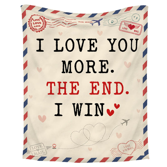 WRAPIX Anniversary Couple Gifts for Men Women - I Love You More Soft Fleece Throw Blanket 50x60 in - Mothers Day Birthday Wedding Gifts for Wife Her Girlfriend, Romantic Gift for Him Boyfriend Husband