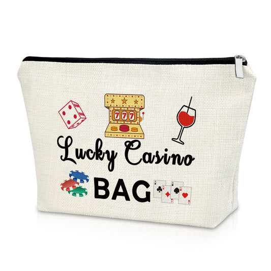Sazuwu Lucky Casino Gifts Makeup Bag for Women Gambling Themed Gifts for Grandma Mom Birthday Mothers Day Retirement for Casino Lovers