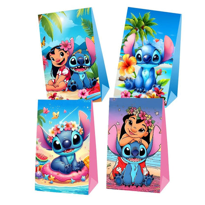 BNFUO 12pcs Stitch and Angel Goodie Bags Party Bags Gift Bags for Birthday Party, Stitch Birthday Party Supplies Birthday Decorations