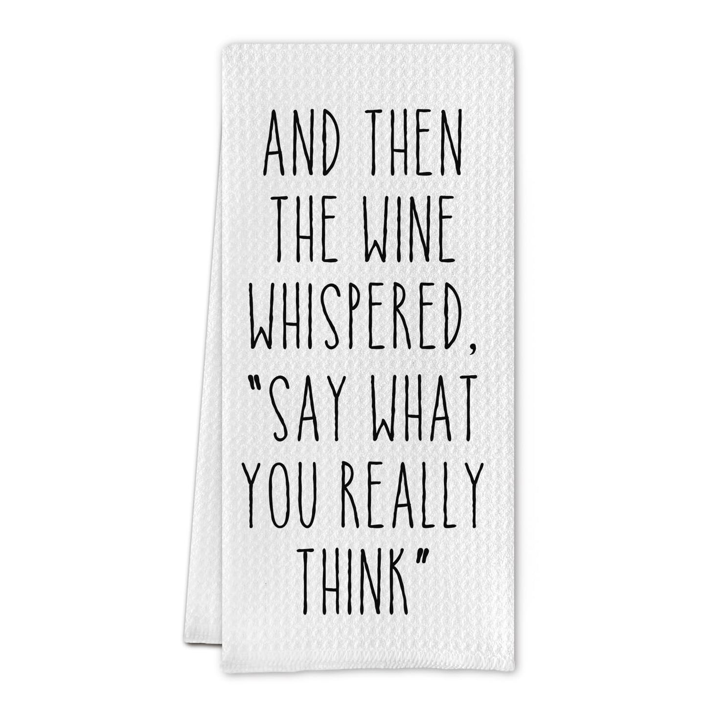 Wine Lovers Dish Towel - Funny Decorative Waffle Weave Kitchen Towels, Tea Hand Towel for Women, Housewarming Gift,16 X 24