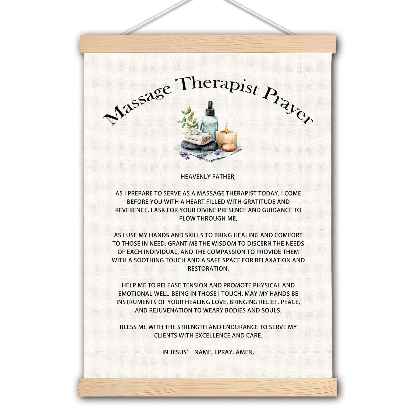 pouep Massage Therapistr Prayer Wooden Poster Hanger Frame 12.5x17 Inch,Appreciation Gift For Massage Therapistrs,Massage Therapistr Gifts,Massage Therapistr Gifts For Woman