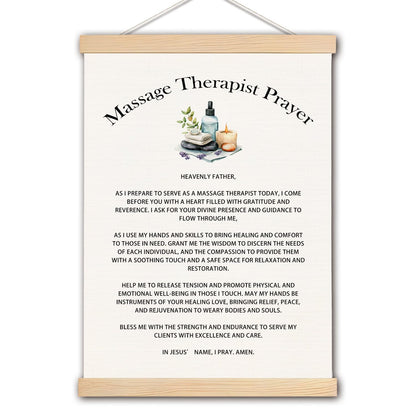 pouep Massage Therapistr Prayer Wooden Poster Hanger Frame 12.5x17 Inch,Appreciation Gift For Massage Therapistrs,Massage Therapistr Gifts,Massage Therapistr Gifts For Woman