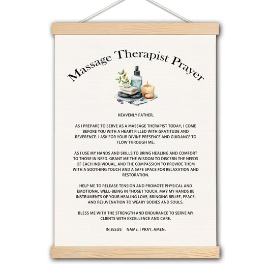pouep Massage Therapistr Prayer Wooden Poster Hanger Frame 12.5x17 Inch,Appreciation Gift For Massage Therapistrs,Massage Therapistr Gifts,Massage Therapistr Gifts For Woman