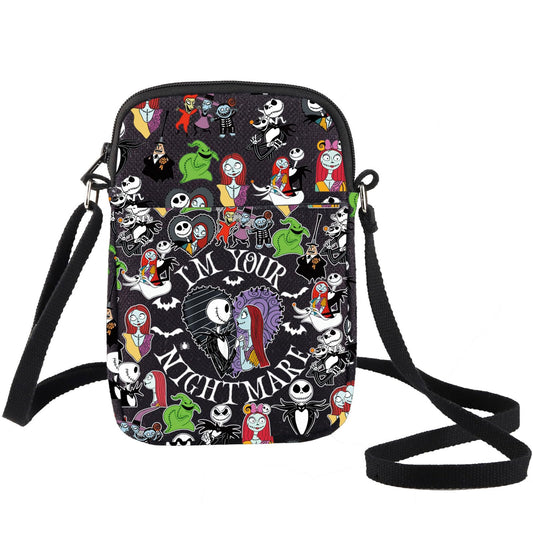 BWWKTOP Jack & Sally Crossbody Bag Nightmare Santa Fans Gift Jack Messenger Bag Mayor & Lock Merch