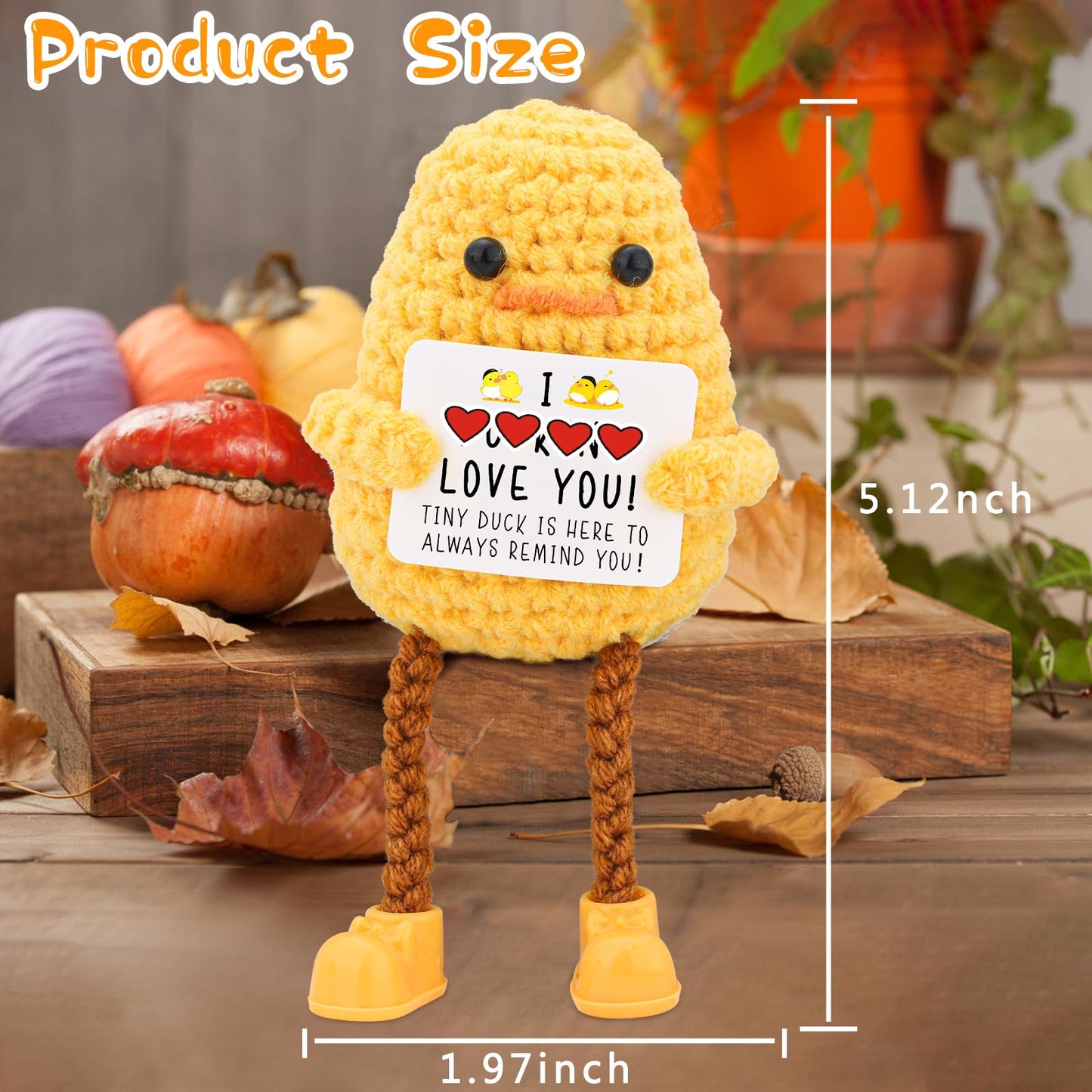 BILOLLY I Love You Gifts for Her Him Boyfriend Girlfriend Wife Husband Couple, Birthday Anniversary Valentines, Handmade Crochet Knitted Cute Duck