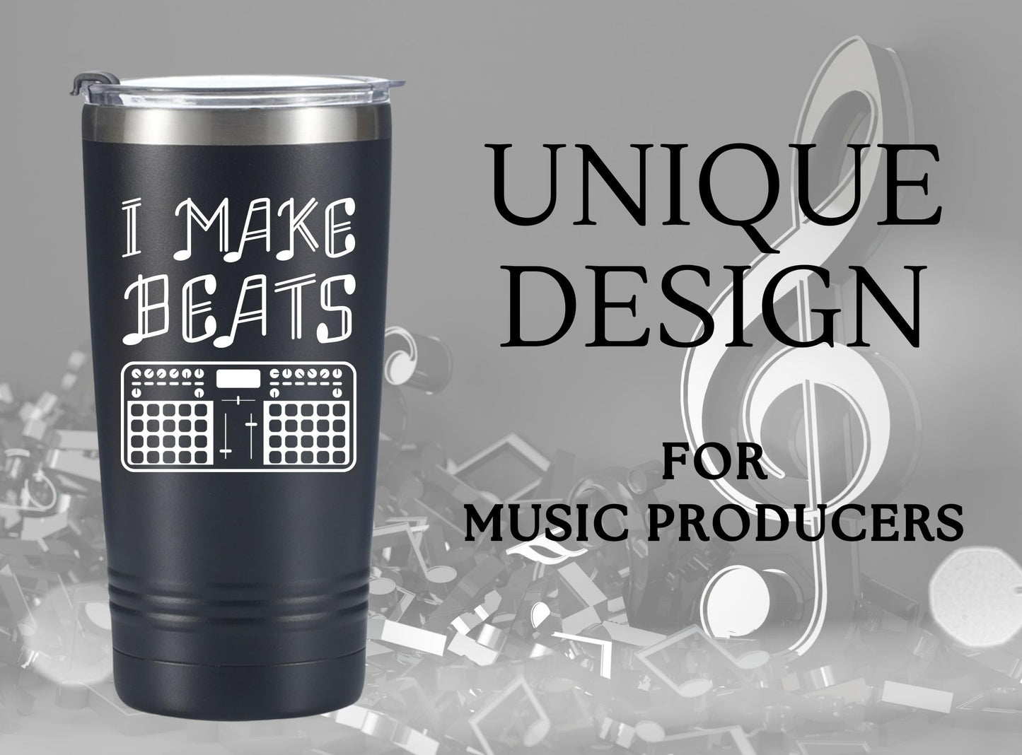 Onebttl Music Producer Gifts, Cool DJ Gifts for Christmas, Birthday, 20oz Stainless Steel Tumbler with Lid Straw