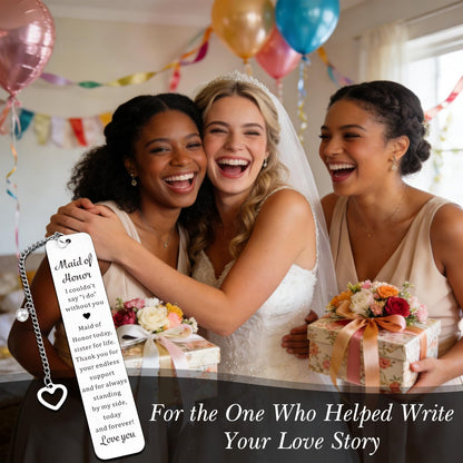 Maid of Honor Gifts Bookmark, Bridesmaid Gift from Bride, Maid of Honor Proposal Gifts, Bridesmaid Proposal Gift, Bridal Shower Bachelorette Party Wedding Present for Maids of Honors Bridesmaids
