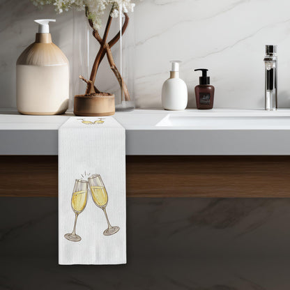 Champagne Decor Kitchen Towels, Champagne Home Bar Dish Towels, ChampagneFlute Themed Decorative Hand Towels for Kitchen Home Bars, ChampagneLover Gift HomeBar Kitchens Decor(16x24 Inch)