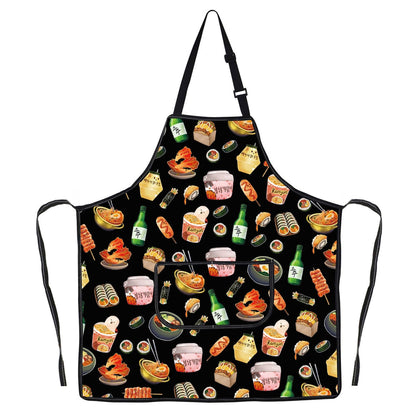 G2TUP Korean Kitchen Apron Korean Food Gifts Korean Ramen Apron Kimchi Lover Gifts Korea Seoul Apron