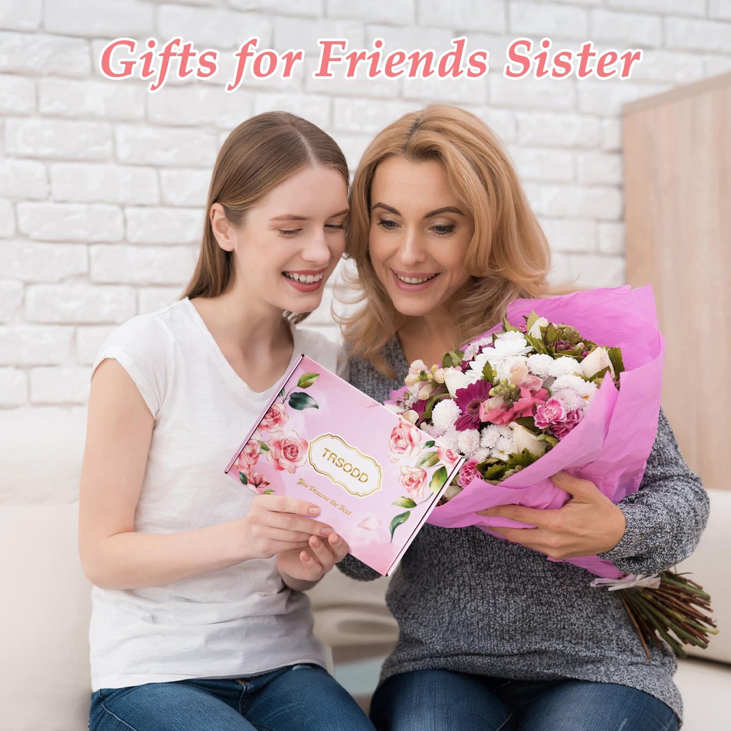TRSODD Mothers Day Gifts for Mom Monogram Large Tote Bag and Makeup Bag Birthday Gifts for Women Wife Grandma Daughter Sister Friends K