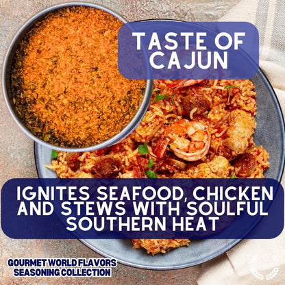 Gourmet World Flavors Seasoning Collection | Non GMO Verified | 6 Magnetic Tins | Spice Blends | Crafted in Small Batches by Gustus Vitae | #68