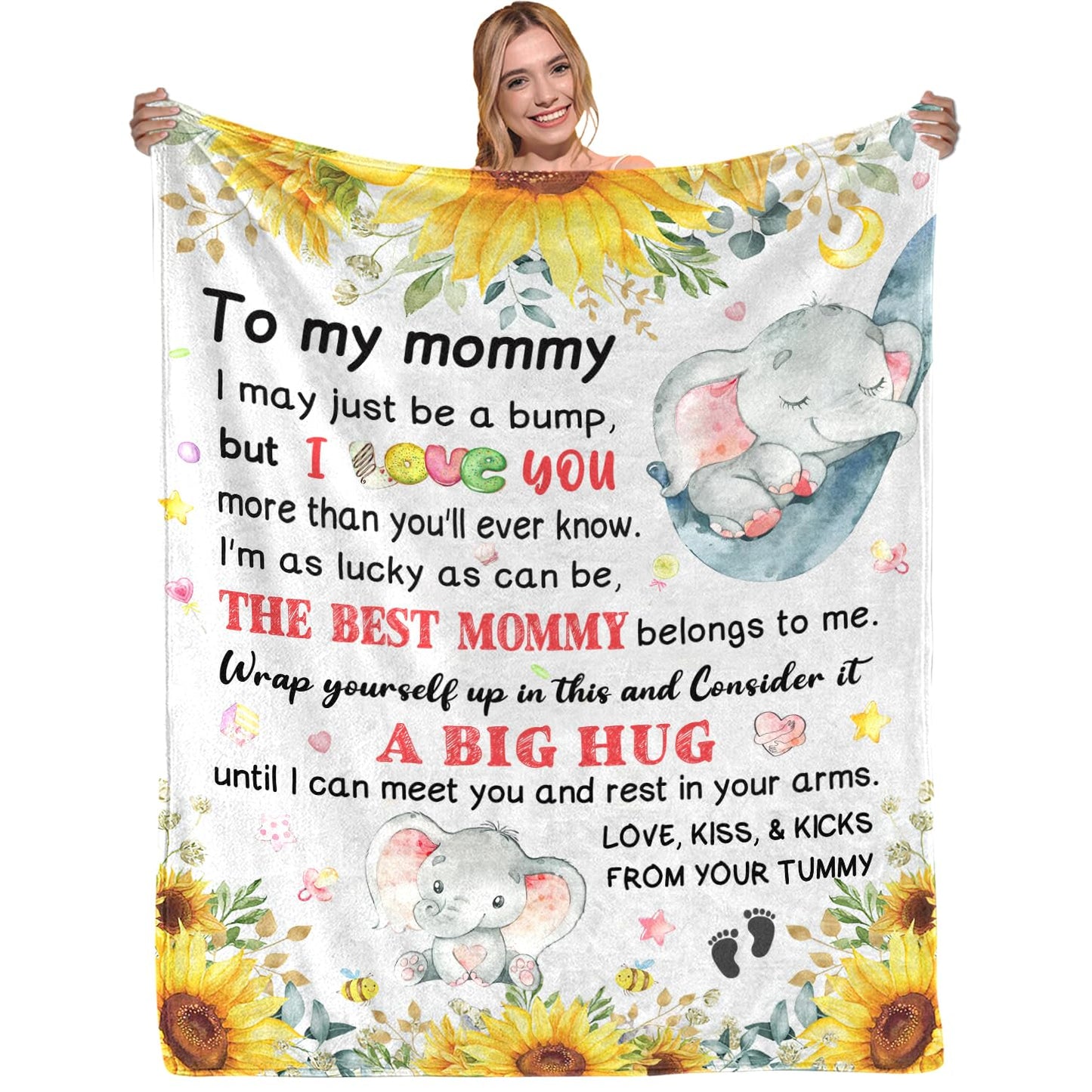 New Mom Gifts, Moms to be Gift, First Time Mom Gifts, Pregnancy Postpartum Gift for Mommy Mother, Soft Flannel Throw Blanket 60"×50"