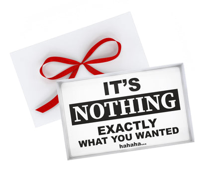 Jergrim Nothing Gift Box, Funny Gag Gifts, Great for White Elephant, Gifts for Men, Women, Christmas Secret Santa. Prank for Person, Husband, Boyfriend or Friend who has Everything or Want Nothing