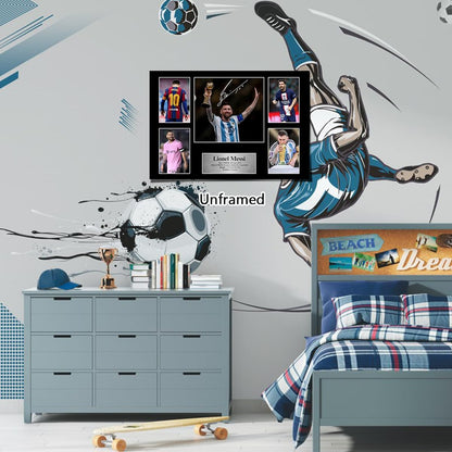 Superstar Messi Signed Poster for Kids Fans Room Bedroom Wall Decor-American Soccer Posters Canvas Art Prints Picture for Teen Boy Birthday Gifts