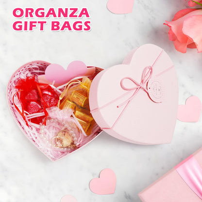 ANZNKU 50PCS White Organza Bags 3x4, Small Gift Bags Bulk for Sachet Jewelry Candy Treat, Mini Mesh Bag Drawstring Goodie Pouch for Wedding Birthday Party Favor Baby Shower & Graduation Gifts