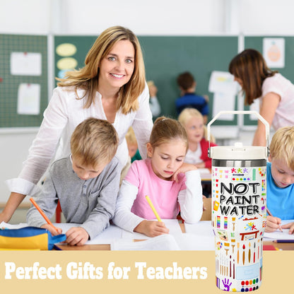 Art Teacher Gifts 30 Oz Art Teachers Insulated Tumbler Cup Teacher Appreciation Gifts For Women Men Travel Mug With Straw And Handle