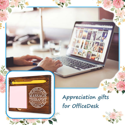Thank You Gifts for Massage Therapist Women, Spa Staff Gifts Idea, National Massage Therapy Week Healthcare Therapist Gift, Self-Stick Note Pad Holder for Desk Organization VN429