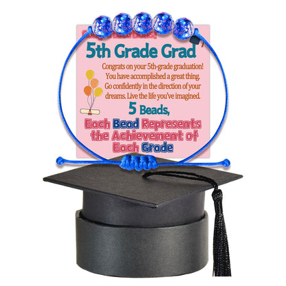 5th 6th 8th Grade Graduation Bracelets Gifts for Her Him Grad Card Congratulations Gift Graduates Cap Box Graduating Daughter Son Granddaughter Grandson Nephew Niece Bracelet Jewelry Ideas Unique